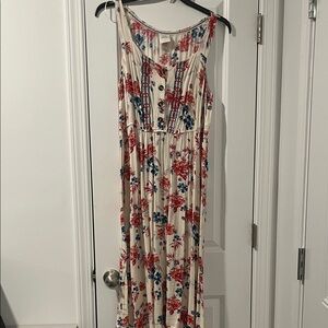 Knox Rose Floral Maxi Dress - Cream, Red, Blue